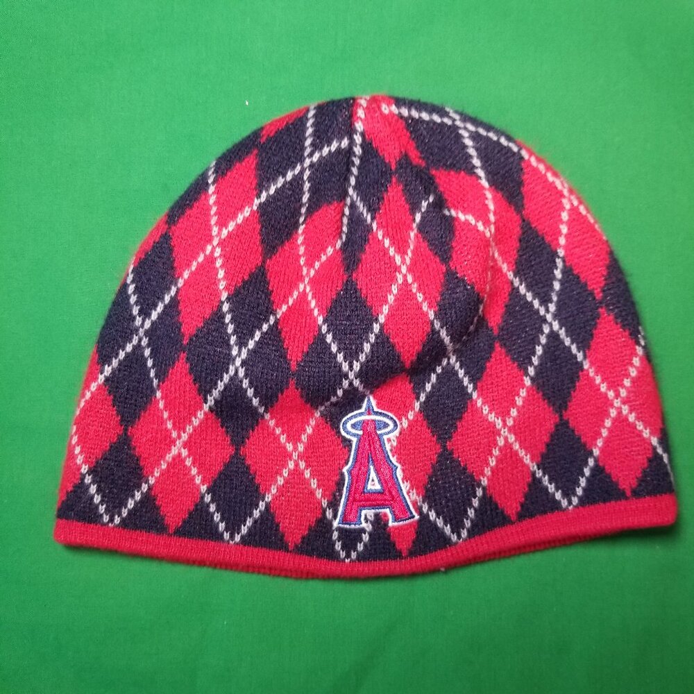 SGA Los Angeles ANGELS ARGYLE BASEBALL BEANIE‎ Christmas Snow Cold Weather